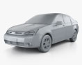 Ford Focus SES (US) sedan 2008 3d model clay render