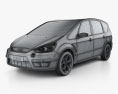 Ford S-Max 2010 3d model wire render
