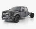 Ford F-550 Crew Cab Chassis 2015 3d model wire render