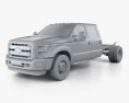 Ford F-550 Crew Cab Chassis 2015 3d model clay render