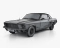 Ford Mustang hardtop 1968 3d model wire render