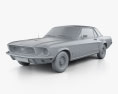 Ford Mustang hardtop 1968 3d model clay render