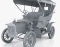 Ford Model F Touring 1905 3d model clay render