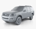 Ford Explorer with HQ interior 2010 3d model clay render