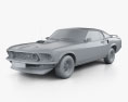 Ford Mustang Mach 1 351 1969 3D-Modell clay render