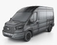 Ford Transit パッセンジャーバン L2H3 2012 3Dモデル wire render