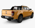 Ford Ranger 双人驾驶室 Wildtrak 2016 3D模型 后视图