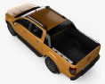 Ford Ranger 双人驾驶室 Wildtrak 2016 3D模型 顶视图