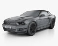 Ford Mustang V6 敞篷车 2010 3D模型 wire render