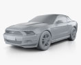 Ford Mustang V6 convertible 2013 3d model clay render