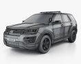 Ford Explorer Police Interceptor Utility with HQ interior 2019 3d model wire render
