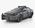 Ford Taurus 警察 Interceptor セダン HQインテリアと 2013 3Dモデル wire render