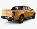 Ford Ranger Double Cab Wildtrak з детальним інтер'єром 2019 3D модель back view