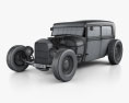 Ford Model A Hot Rod 2016 3D-Modell wire render