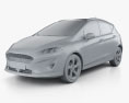 Ford Fiesta Active 2017 3D-Modell clay render