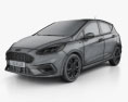 Ford Fiesta ST-Line 2017 3D 모델  wire render