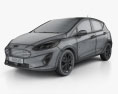 Ford Fiesta Titanium 2017 3D 모델  wire render