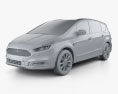 Ford S-Max Vignale 2019 3D-Modell clay render