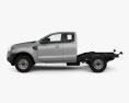 Ford Ranger Super Cab Chassis XL 2018 3d model side view