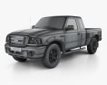 Ford Ranger (NA) Extended Cab 2012 3d model wire render