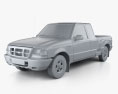 Ford Ranger (NA) Extended Cab Flare Side XLT 2012 3d model clay render