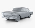 Ford Custom 300 Fordor 轿车 1957 3D模型 clay render