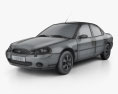 Ford Mondeo 세단 2000 3D 모델  wire render