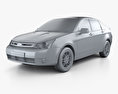Ford Focus SE US-spec sedan 2011 3d model clay render