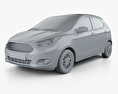 Ford Figo 2019 3D模型 clay render