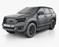 Ford Everest with HQ interior 2017 3d model wire render