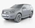 Ford Everest HQインテリアと 2014 3Dモデル clay render