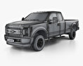 Ford F-250 Super Duty Super Cab XLT with HQ interior 2018 3d model wire render