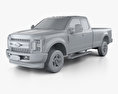 Ford F-250 Super Duty Super Cab XLT with HQ interior 2018 3d model clay render