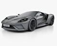 Ford GT Concept with HQ interior 2017 3d model wire render