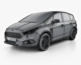 Ford S-MAX with HQ interior 2017 3d model wire render