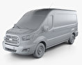 Ford Transit Panel Van L2H2 з детальним інтер'єром 2017 3D модель clay render