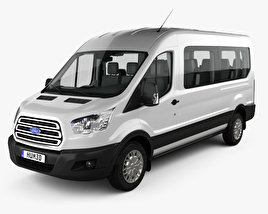 Ford Transit Passenger Van L2H2 with HQ interior 2017 3D model