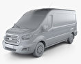 Ford Transit Passenger Van L2H2 with HQ interior 2017 3d model clay render