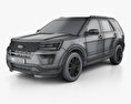 Ford Explorer (U502) Platinum 2018 3d model wire render