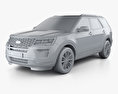 Ford Explorer (U502) Platinum 2018 3d model clay render