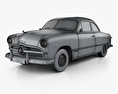 Ford Custom Club coupe 1949 3d model wire render