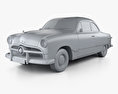 Ford Custom Club coupe 1949 3d model clay render