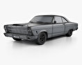 Ford Fairlane 500GT coupé 1966 Modelo 3d wire render