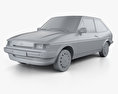 Ford Fiesta 3-door 1983 3d model clay render