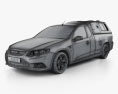 Ford Falcon UTE XR6 Policía 2011 Modelo 3D wire render