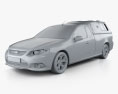 Ford Falcon UTE XR6 Policía 2011 Modelo 3D clay render