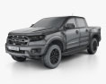 Ford Ranger Cabina Doble Raptor 2018 Modelo 3D wire render