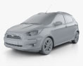 Ford Ka plus Active Freestyle hatchback 2022 3d model clay render