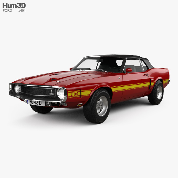 Ford Mustang Shelby GT500 convertible 1969 3D model