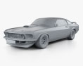 Ford Mustang John Bowe 1969 3d model clay render